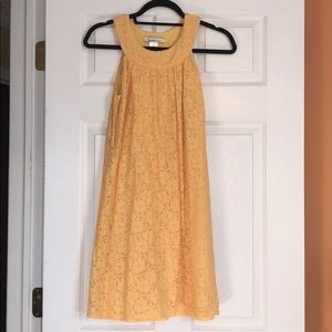 Yellow lace shift dress